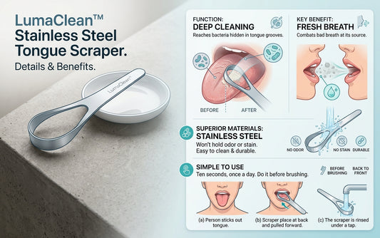 LumaClean™ Stainless Steel Tongue Scraper